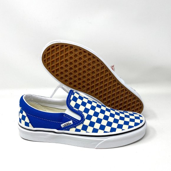 Vans Women Classic Slip-On Checkerboard Blue Canvas Low Top Sneaker VN0A5AO862C - Picture 5 of 10